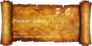 Pecker Odett névjegykártya